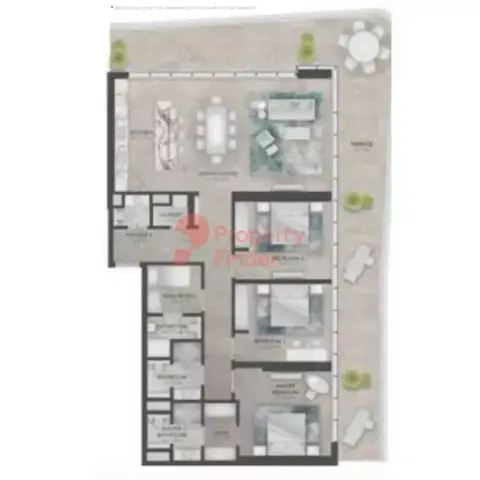 Plattegrond van 3 slaapkamers in The Golf Residences
