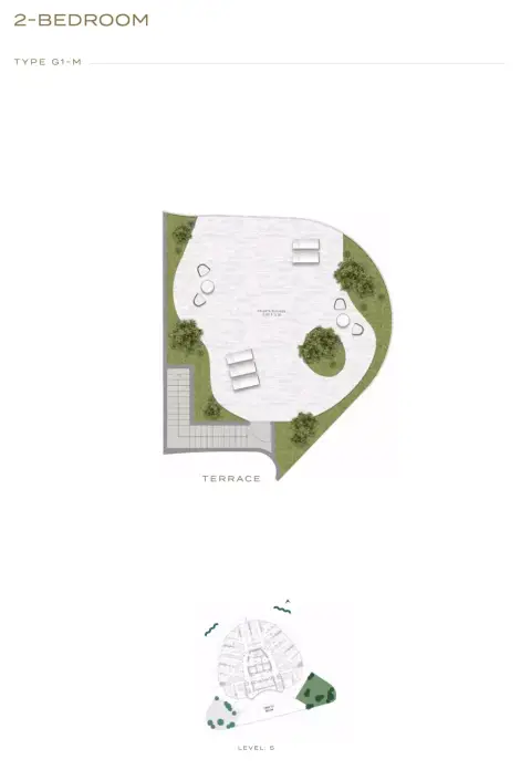 Plattegrond van 2 slaapkamers in Canal Crown