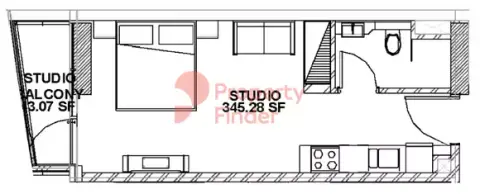 Plattegrond van Studio in Gateway