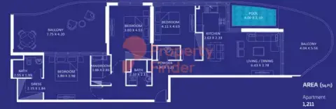 Plattegrond van 3 slaapkamers in Oceanz Phase 2 By Danube