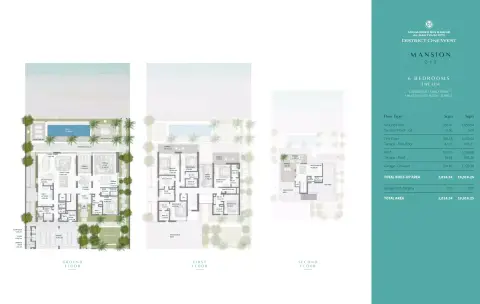 Plattegrond van 6 slaapkamers in District One West By Nakheel