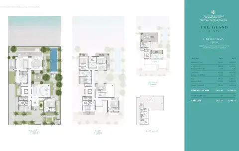 Plattegrond van 7 slaapkamers in District One West By Nakheel