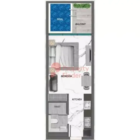 Plattegrond van Studio in Samana Portofino