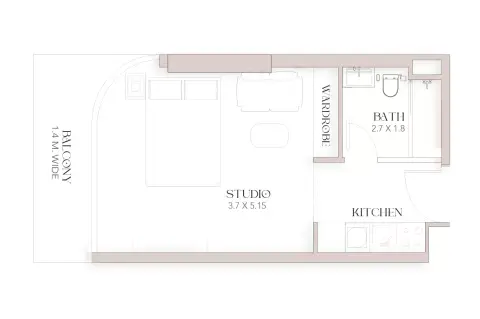 Plattegrond van Studio in Luxor by Imtiaz