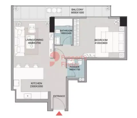 Plattegrond van 1 slaapkamer in Vita Grande