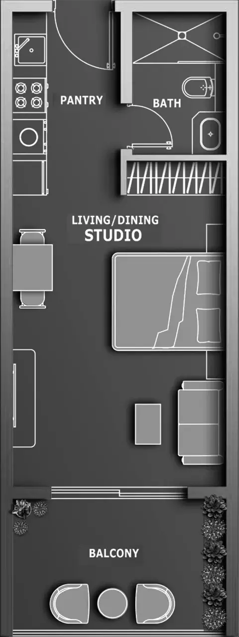 Plattegrond van Studio in Vincitore Aqua Dimore