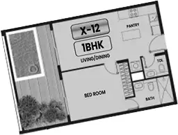 Plattegrond van 1 slaapkamer in Vincitore Aqua Dimore