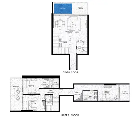 Plattegrond van 3 slaapkamers in Viewz By Danube