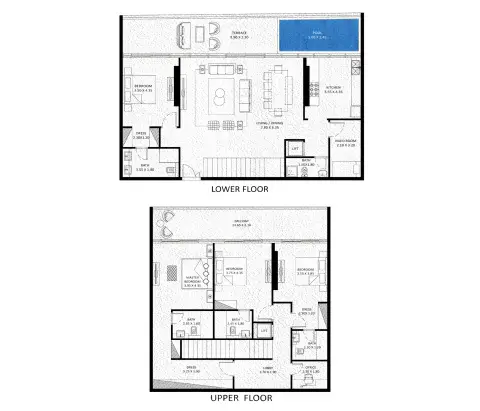 Plattegrond van 4 slaapkamers in Viewz By Danube