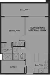 Plattegrond van 1 slaapkamer in Vincitore Dolce Vita
