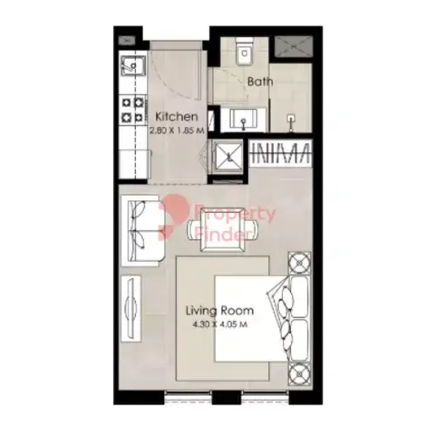 Plattegrond van Studio in The Regent Residences