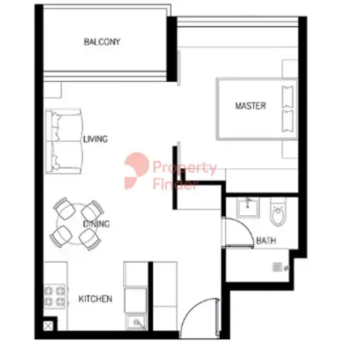 Plattegrond van 1 slaapkamer in Kyoto by Oro24