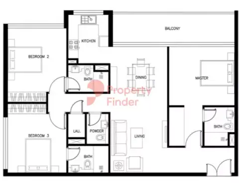 Plattegrond van 3 slaapkamers in Kyoto by Oro24