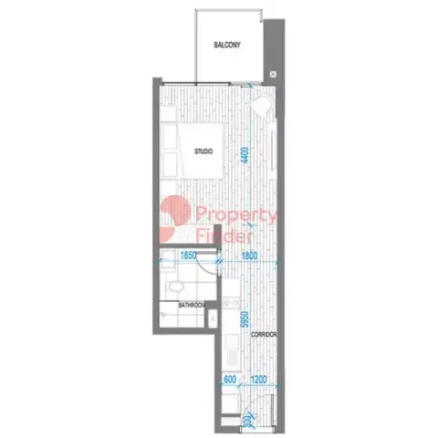 Plattegrond van 1 slaapkamer in Anwa Aria