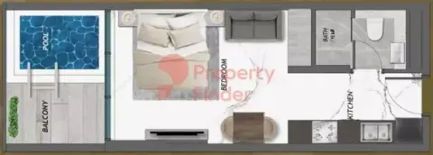 Plattegrond van Studio in Samana Golf Views
