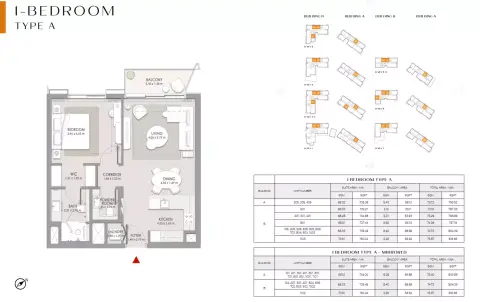 Plattegrond van 1 slaapkamer in City Walk Crestlane