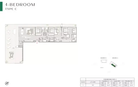 Plattegrond van 4 slaapkamers in City Walk Crestlane