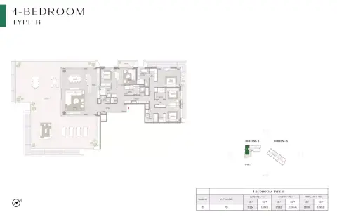 Plattegrond van 4 slaapkamers in City Walk Crestlane