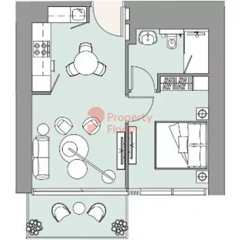 Plattegrond van 1 slaapkamer in The Edge By Select Group