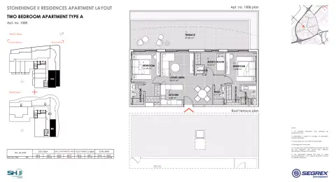 Plattegrond van 2 slaapkamers in Stonehenge Residences Phase 2 By Segrex