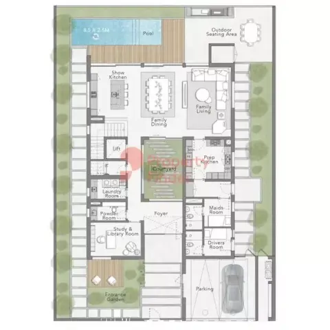 Plattegrond van 4 slaapkamers in The Waterside Villas