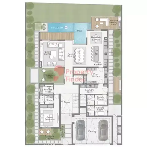Plattegrond van 5 slaapkamers in The Waterside Villas