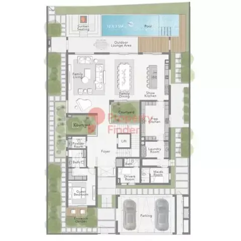 Plattegrond van 6 slaapkamers in The Waterside Villas
