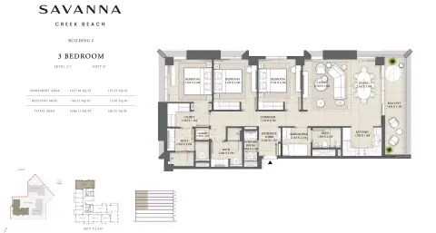 Plattegrond van 3 slaapkamers in Savanna