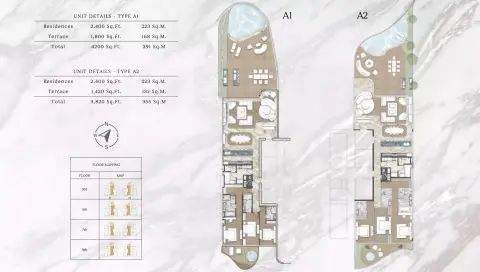 Plattegrond van 3 slaapkamers in One Crescent