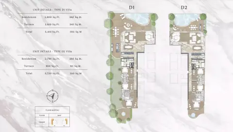 Plattegrond van 3 slaapkamers in One Crescent
