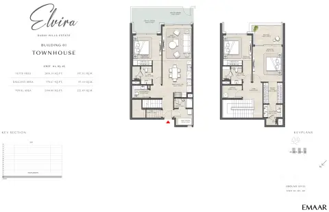 Plattegrond van 3 slaapkamers in Elvira
