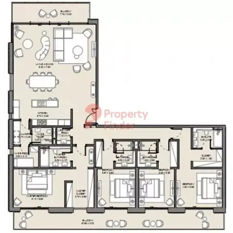 Plattegrond van 4 slaapkamers in Jomana