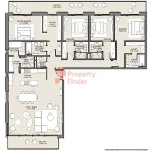 Plattegrond van 4 slaapkamers in Jomana