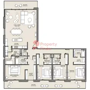 Plattegrond van 4 slaapkamers in Jomana