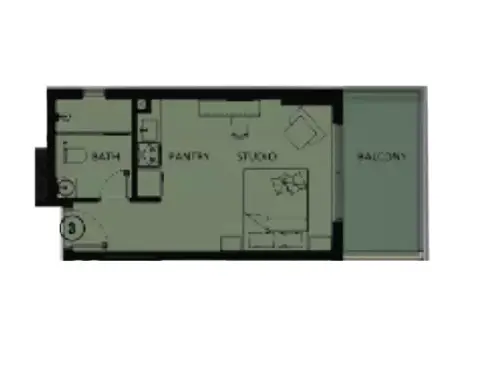 Plattegrond van Studio in Lilium Tower
