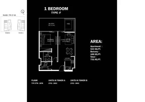 Plattegrond van 1 slaapkamer in Elitz by Danube