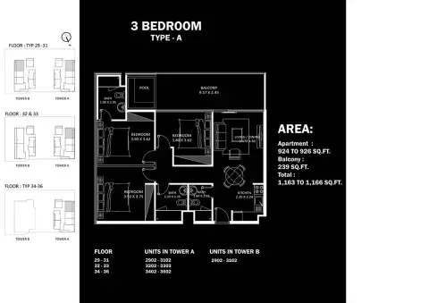Plattegrond van 3 slaapkamers in Elitz by Danube