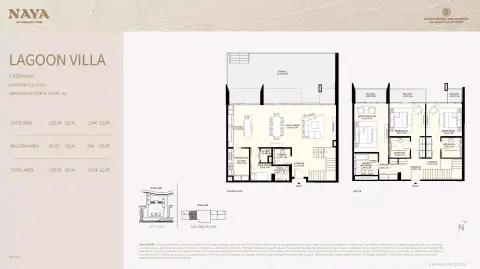 Plattegrond van 3 slaapkamers in Naya at District One By Nakheel