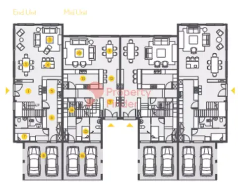 Plattegrond van 3 slaapkamers in California Village Dubai