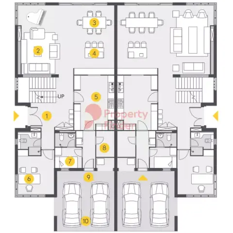Plattegrond van 4 slaapkamers in California Village Dubai