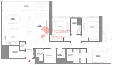 Plattegrond van 3 slaapkamers in Sobha Verde