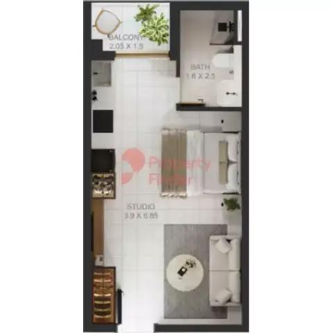 Plattegrond van Studio in Elano By Oro24