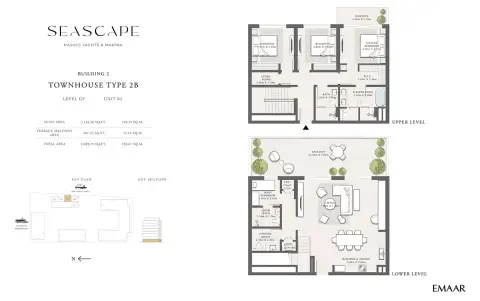 Plattegrond van 3 slaapkamers in Seascape