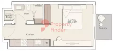 Plattegrond van Studio in Belmont Residences