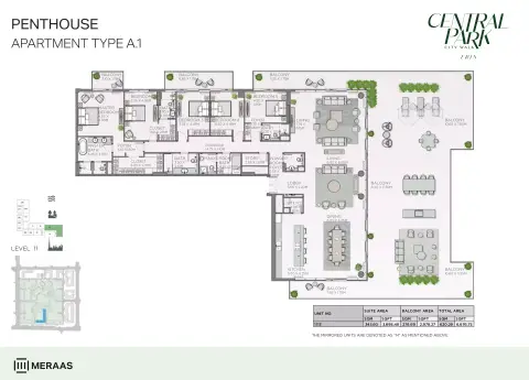 Plattegrond van 4 slaapkamers in Erin Central Park