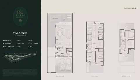 Plattegrond van 5 slaapkamers in D Villas