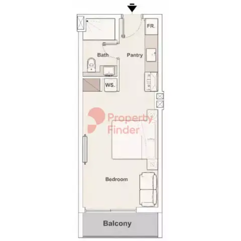 Plattegrond van Studio in Elysee Heights