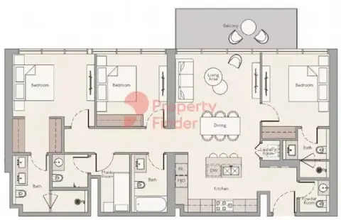 Plattegrond van 3 slaapkamers in The Highbury
