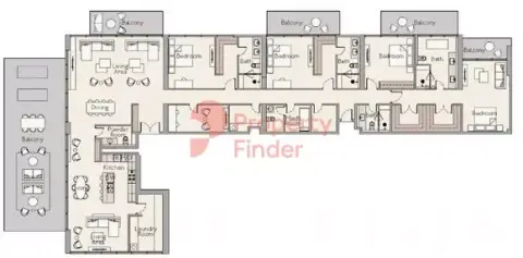 Plattegrond van 4 slaapkamers in The Highbury