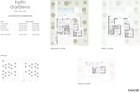 Plattegrond van 4 slaapkamers in The Farm Gardens By Emaar